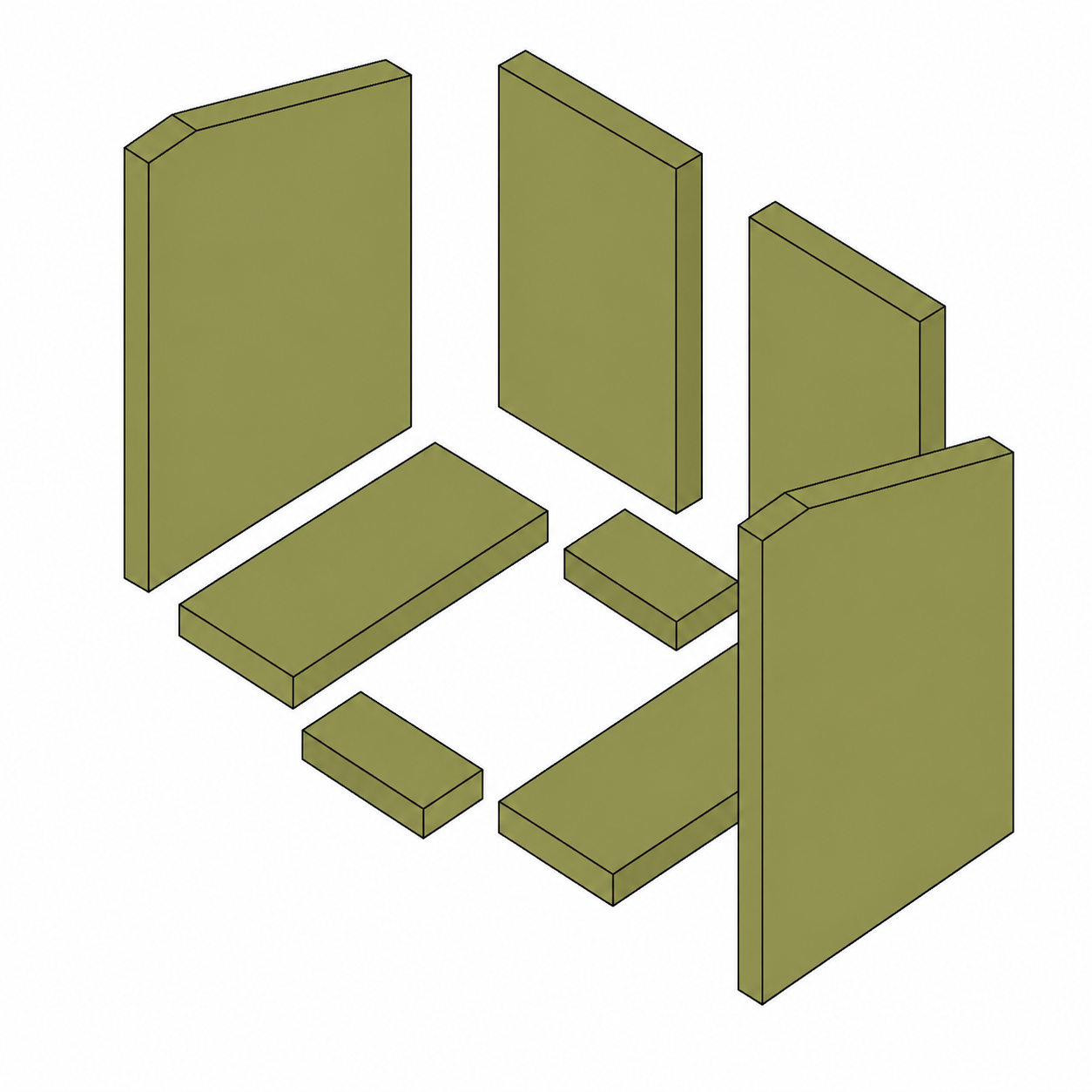 Uniproducts UNI-1165 Brennraum Vermiculit, komplett, Set 8 teilig