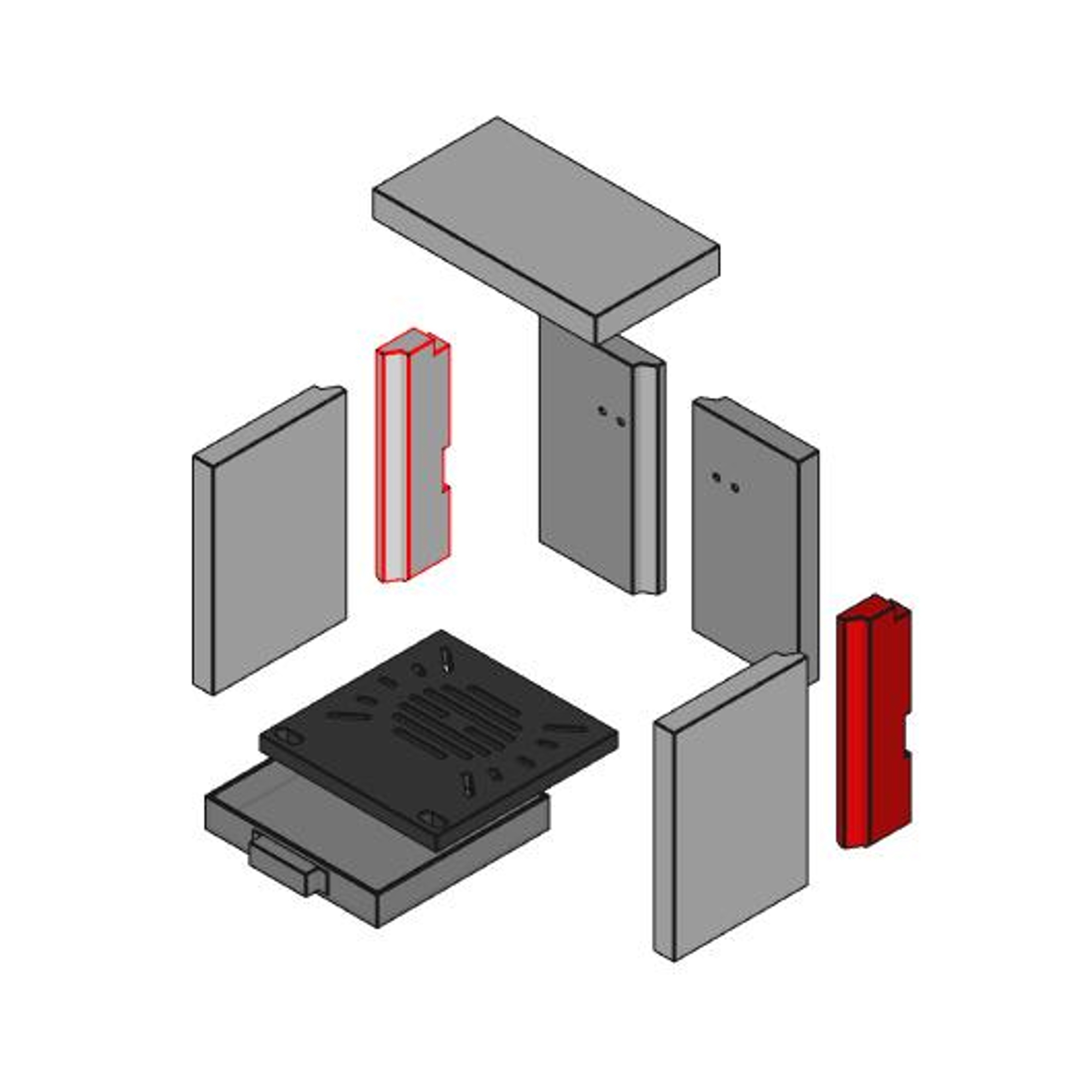 Brennraum Einteilig, Schamott L/R