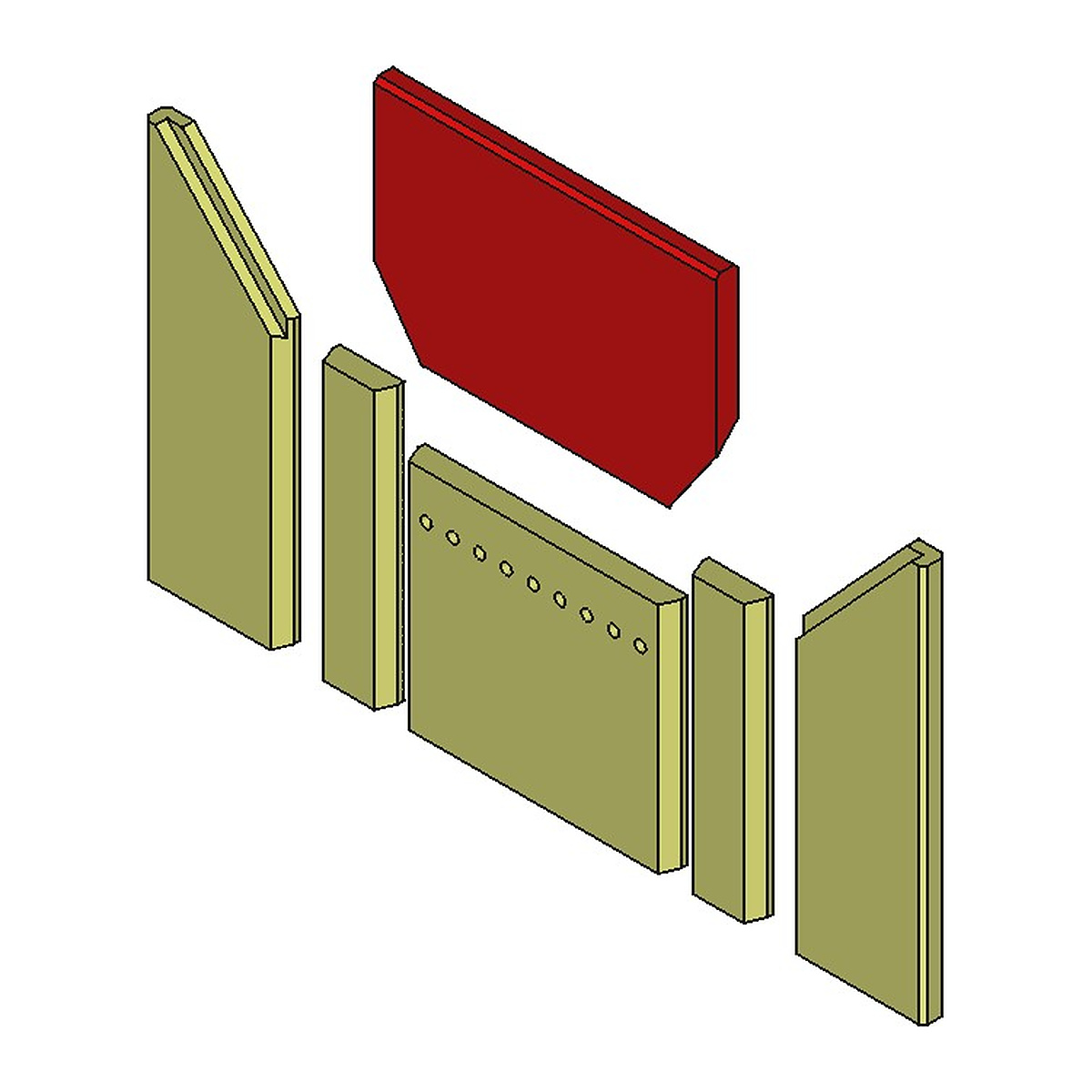 Fireplace Java K6430 Brennraum Vermiculit Umlenkplatte unten